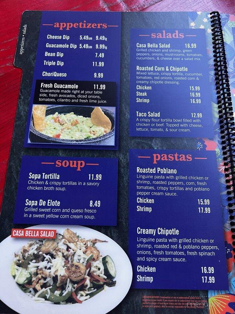 Casa Bella - Springfield, MO menu_pic