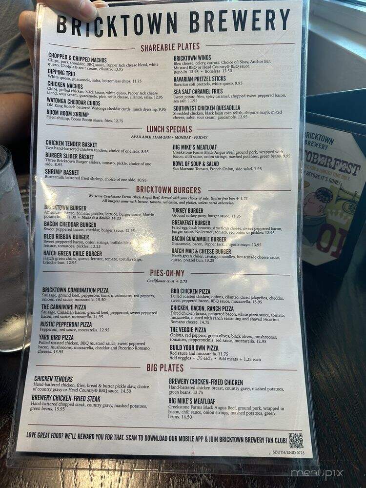 Bricktown Brewery - Oklahoma City, OK menu_pic