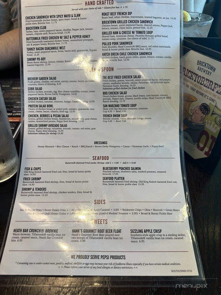 Bricktown Brewery - Oklahoma City, OK menu_pic