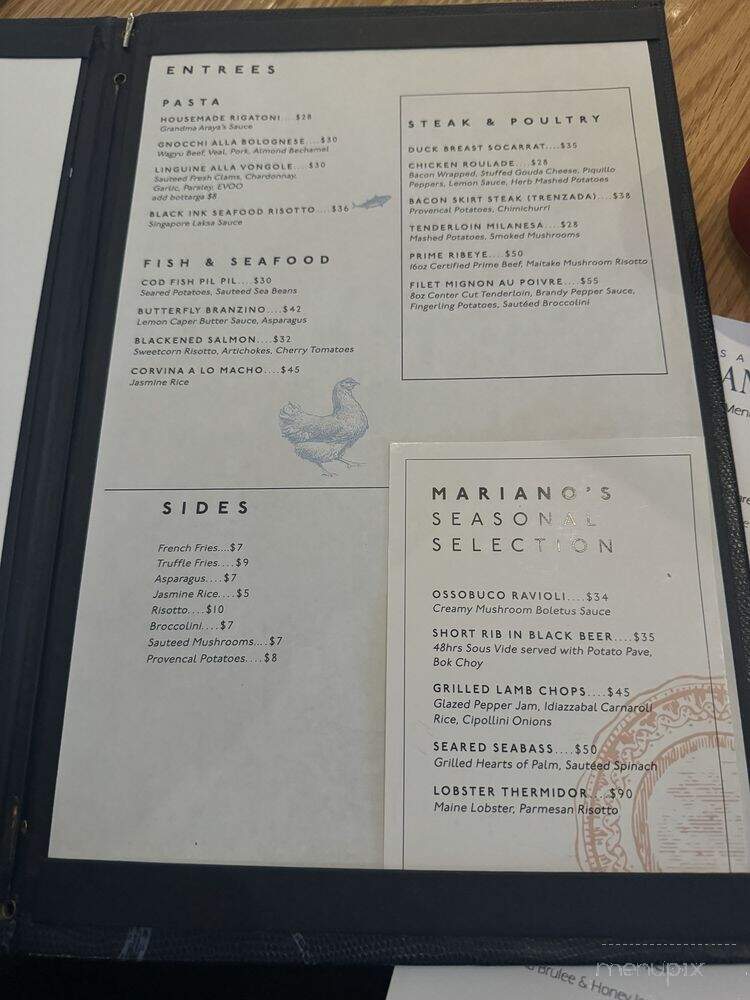 Casa Mariano - Doral, FL menu_pic