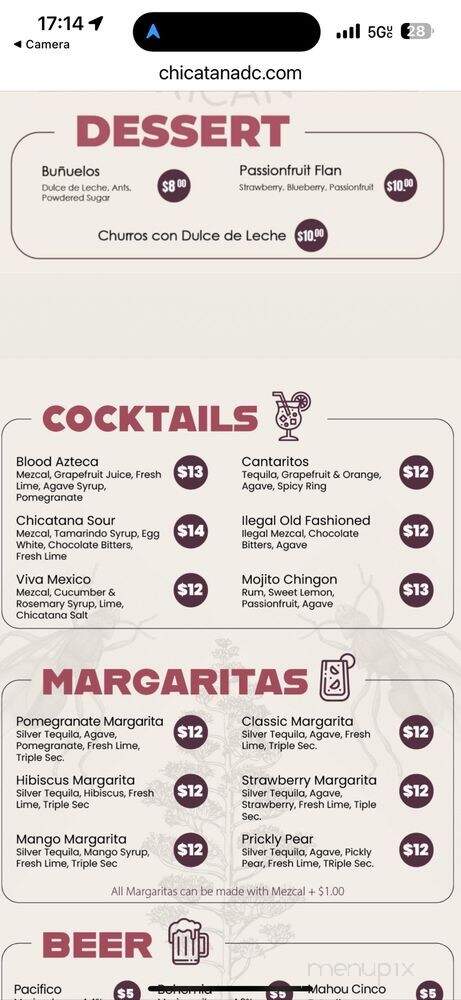 Chicatana Fine Mexican Cuisine - Washington, DC menu_pic