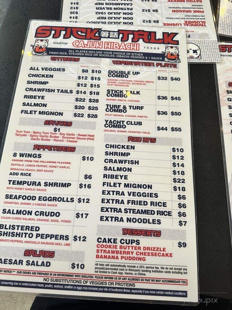 Stick Talk Cajun Hibachi - Houston, TX menu_pic