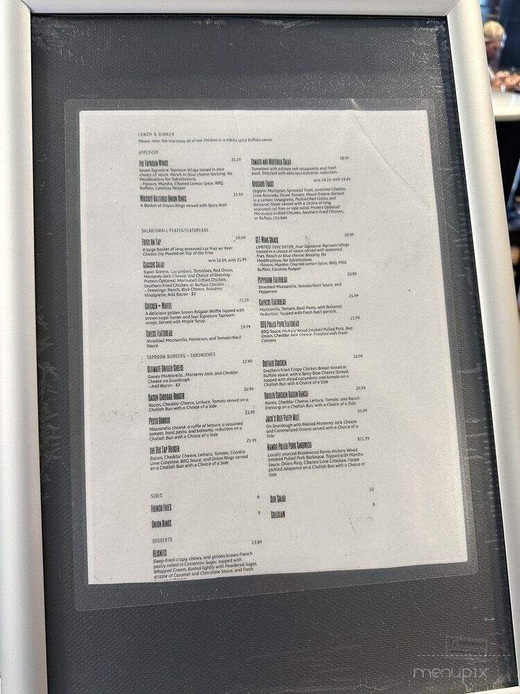 The Taproom - Charlotte, NC menu_pic