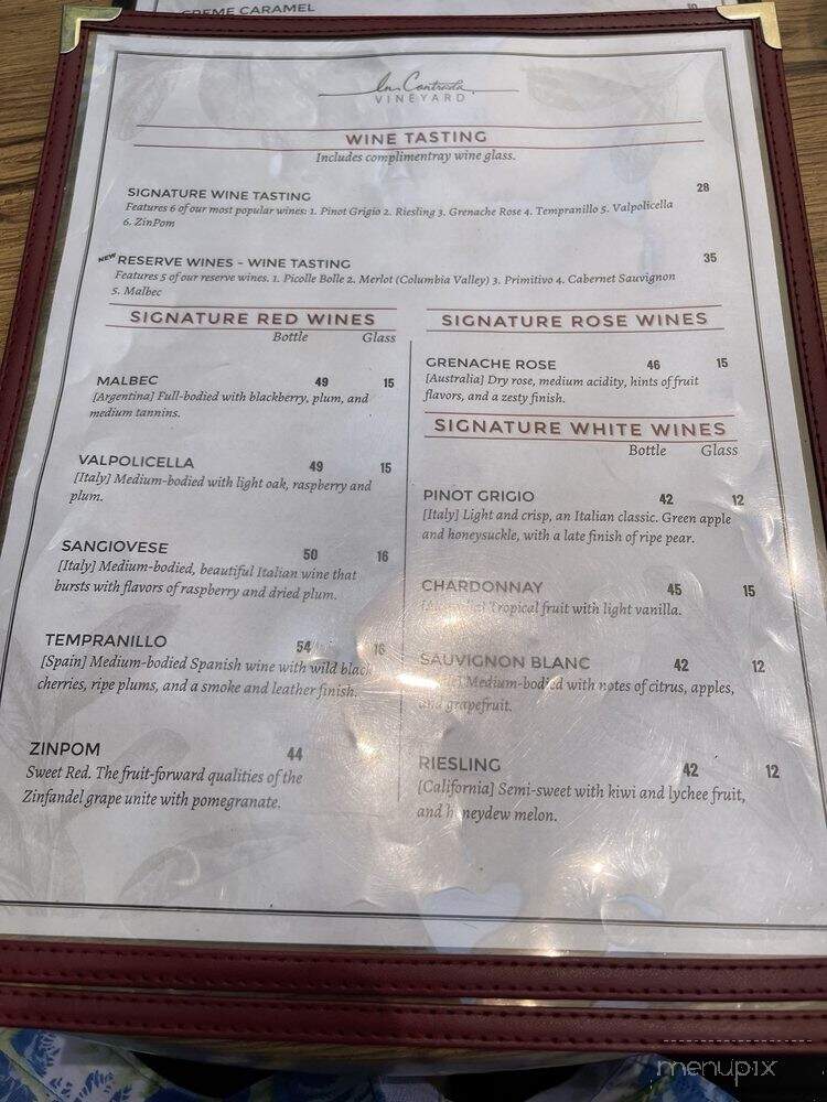 In Contrada Vineyard & Kitchen - San Antonio, TX menu_pic