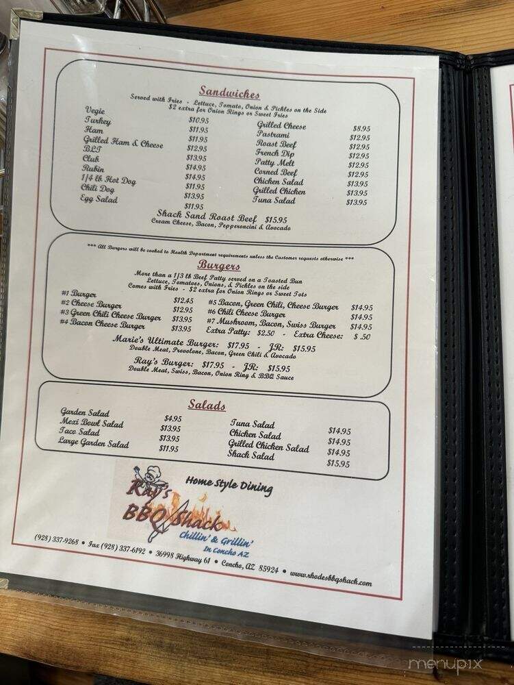 Ray's BBQ Shack - Concho, AZ menu_pic