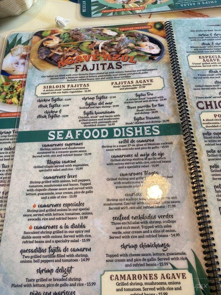 Agave Azul Mexican Grill - Boswell, IN menu_pic