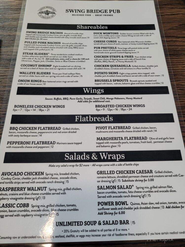 Swing Bridge Pub - La Crescent, MN menu_pic