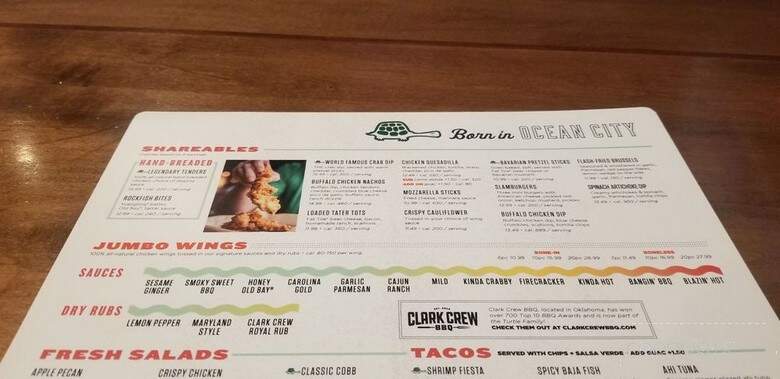 The Greene Turtle Sports Bar & Grille - Gambrills, MD menu_pic