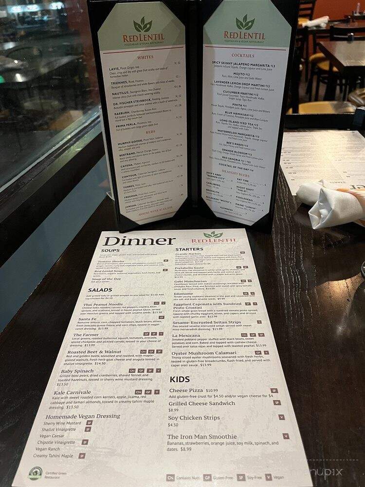 Red Lentil Vegetarian & Vegan Restaurant - Sharon, MA menu_pic