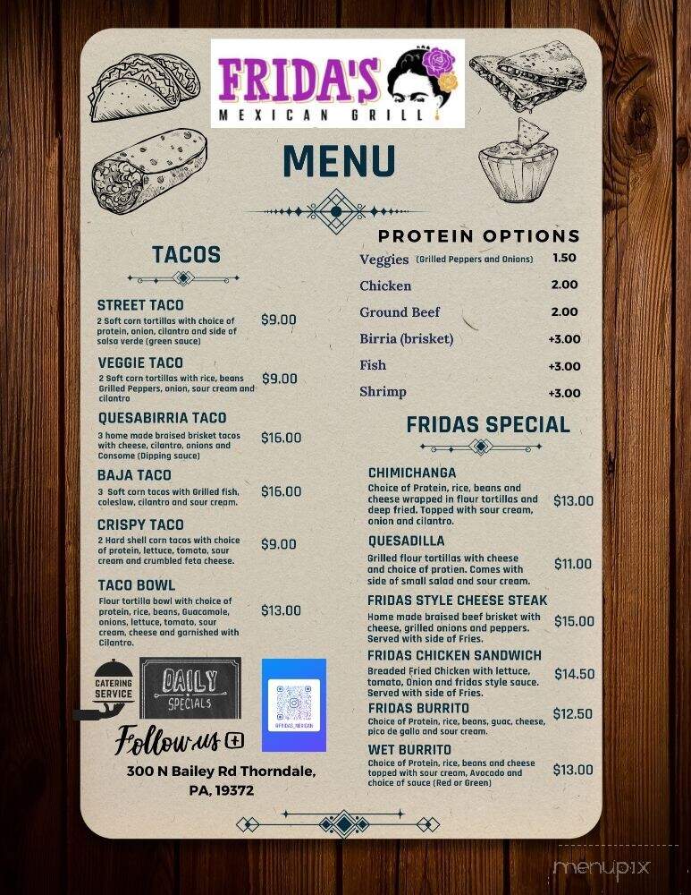 Fridas Mexican Grill - Exton, PA menu_pic