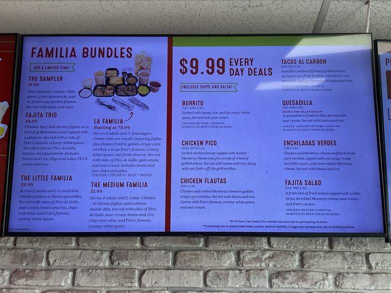 Fajita Pete's - Irving, TX menu_pic