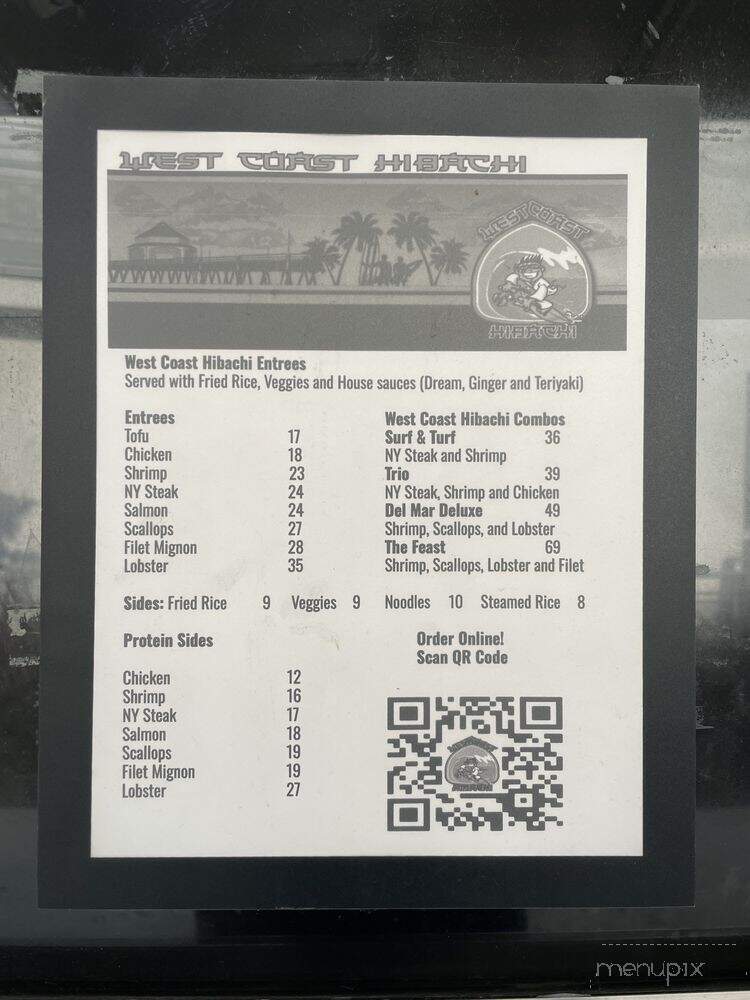West Coast Hibachi - Costa Mesa, CA menu_pic