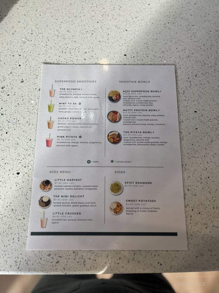 Crush Superfoods - Burlington, NC menu_pic