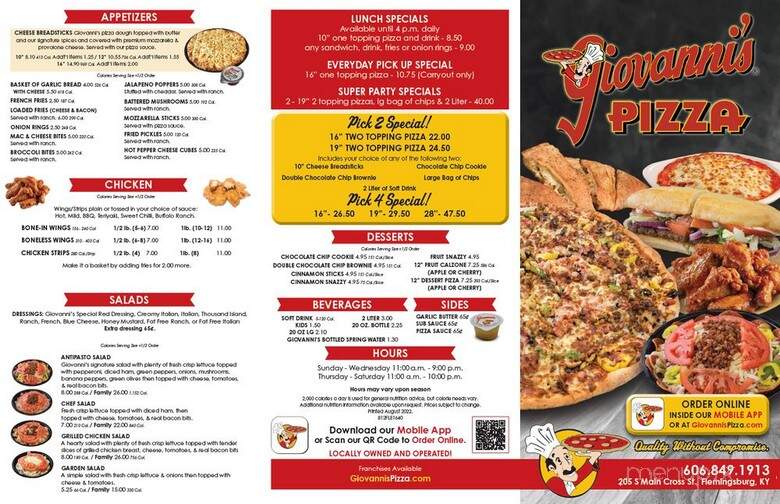 Giovanni's Pizza - Flemingsburg, KY menu_pic