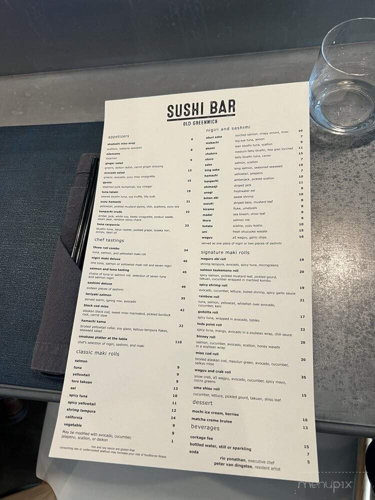 Sushi Bar - Greenwich, CT menu_pic