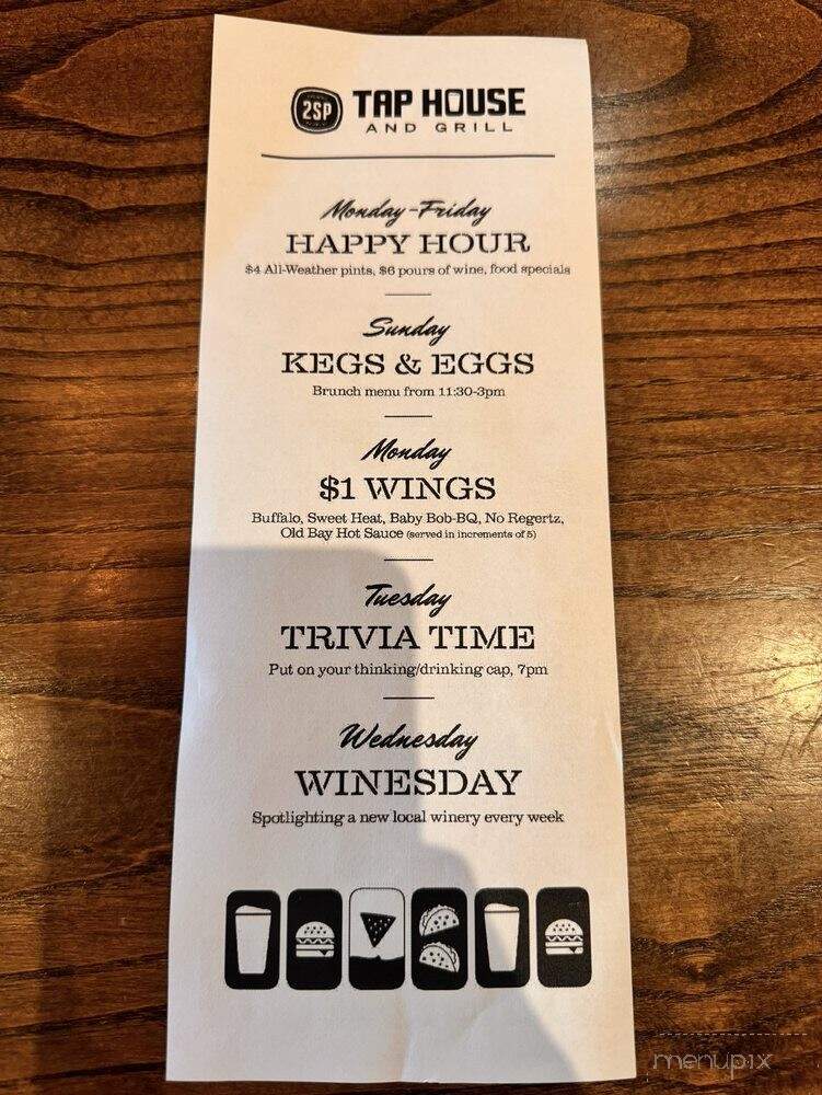 2sp Taphouse & Grill - Chadds Ford, PA menu_pic