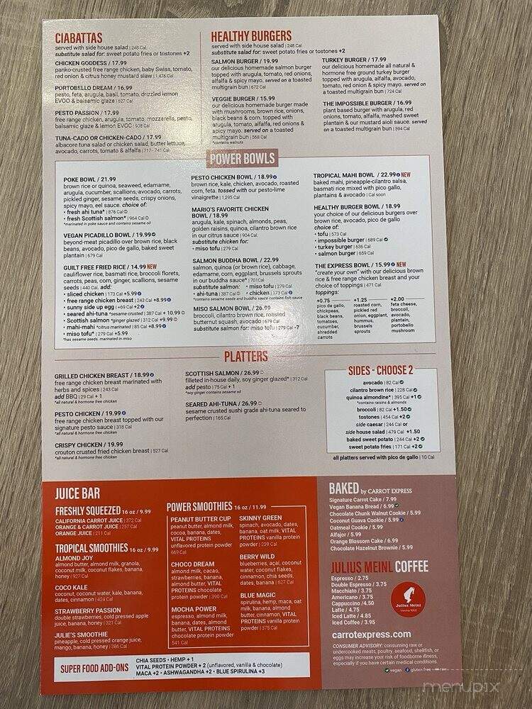 Carrot Express - Boca Raton, FL menu_pic
