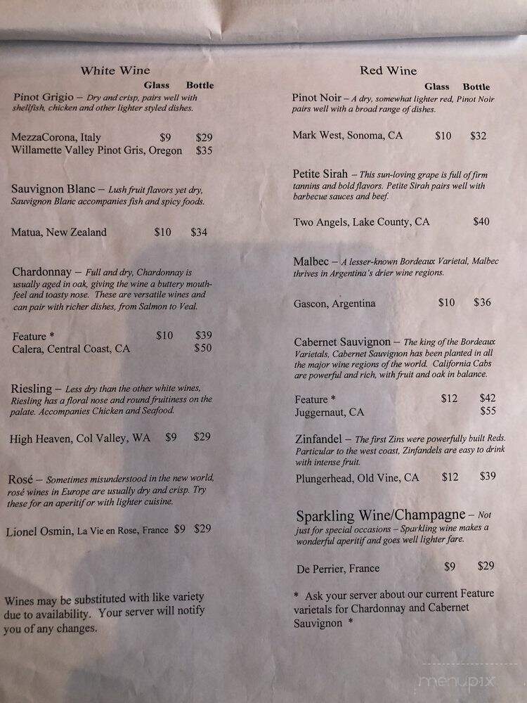 Creekside at the Gamble Mill - Bellefonte, PA menu_pic
