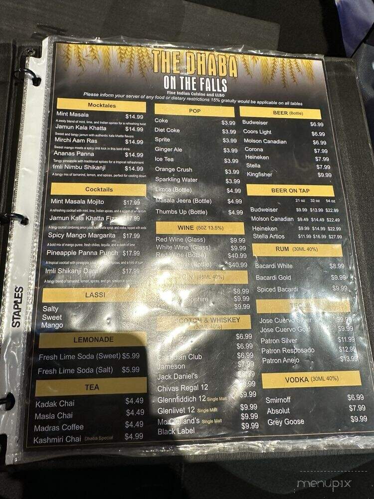 Dhaba On the Falls - Niagara Falls, ON menu_pic