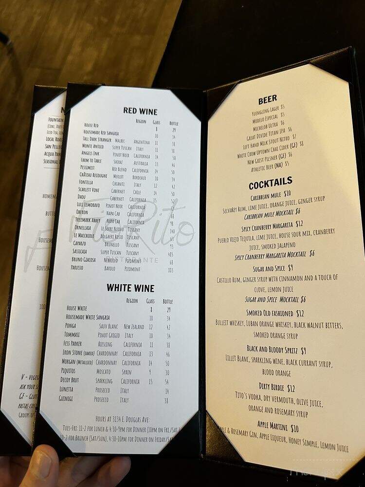 Fio Rito Ristorante - Wichita, KS menu_pic