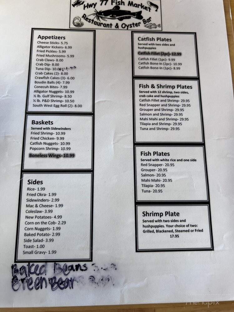 Hwy 77 Fish Market - Lincoln, AL menu_pic