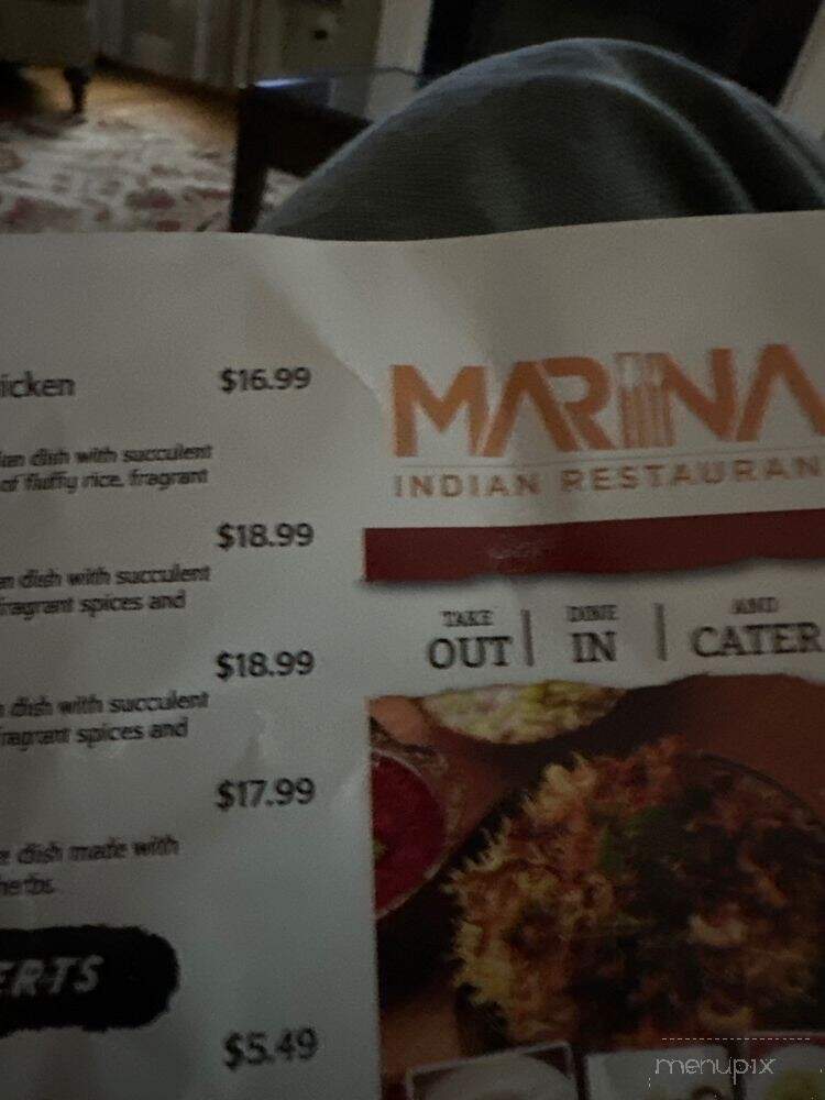Marina Indian Restaurant - South Glastonbury, CT menu_pic