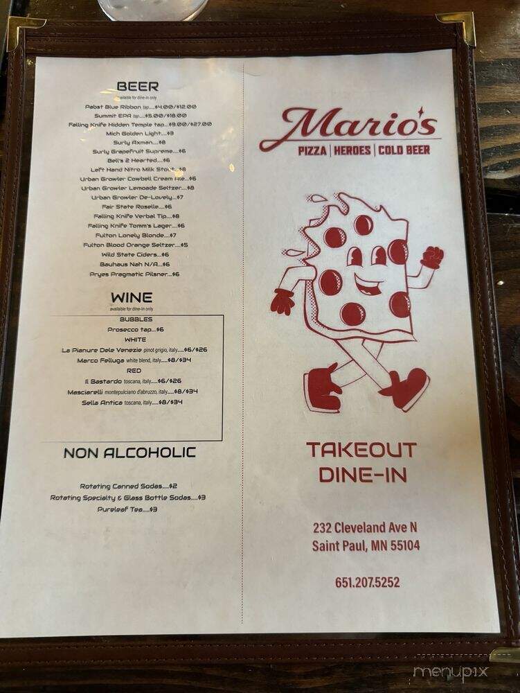 Mario's - Saint Paul, MN menu_pic