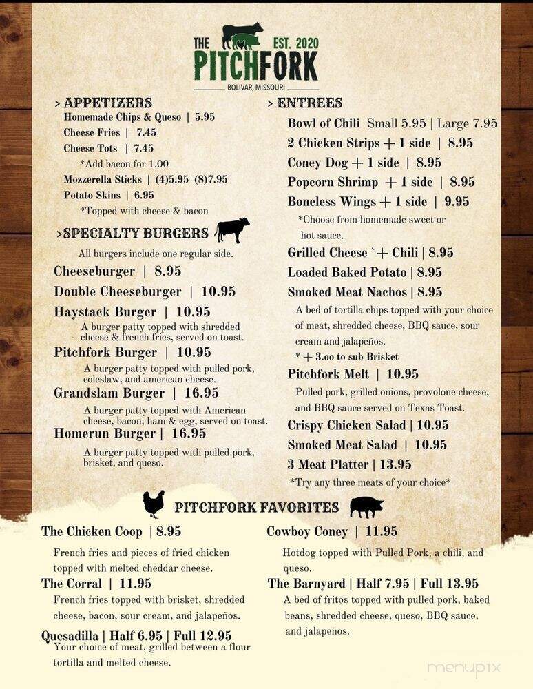 The Pitchfork - Bolivar, MO menu_pic