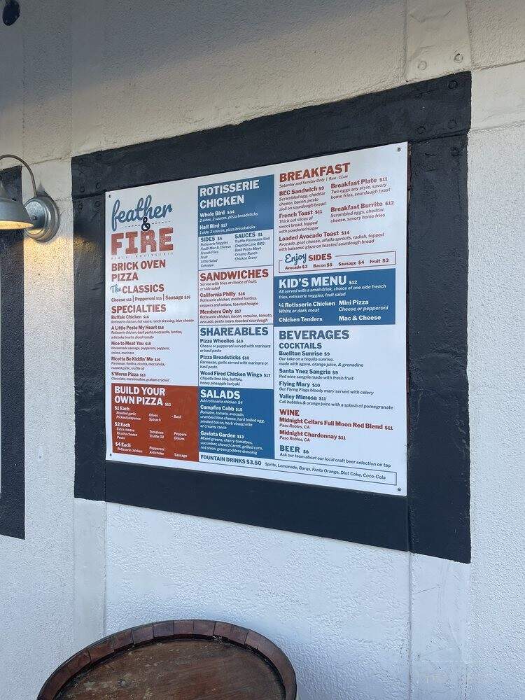 Feather & Fire - Buellton, CA menu_pic