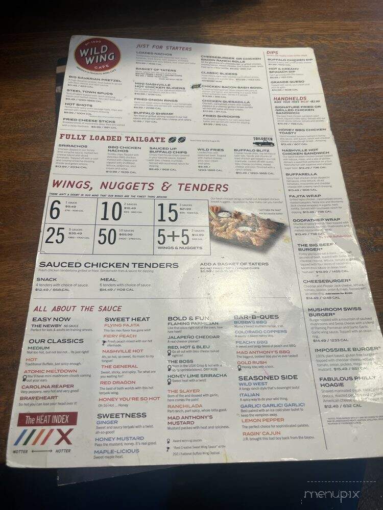 Wild Wing Cafe - Dawsonville, GA menu_pic