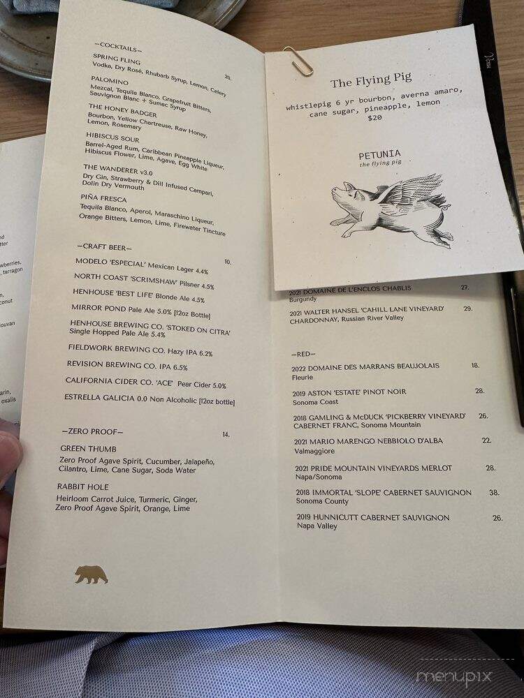 Bear at Stanly Ranch - Napa, CA menu_pic