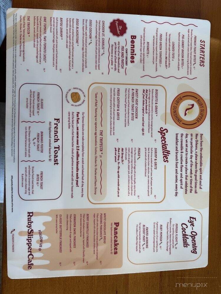 Ruby Slipper Cafe - Destin, FL menu_pic