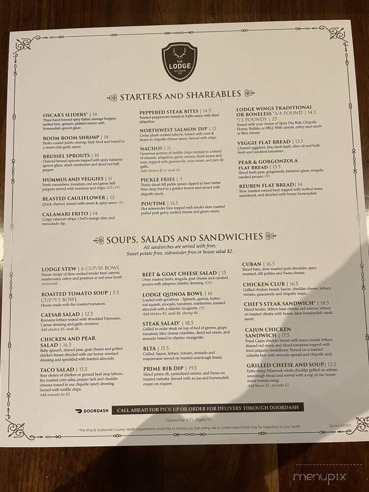 Denny Lodge - Seattle, WA menu_pic