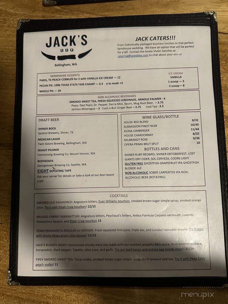 Jack's BBQ - Bellingham, WA menu_pic