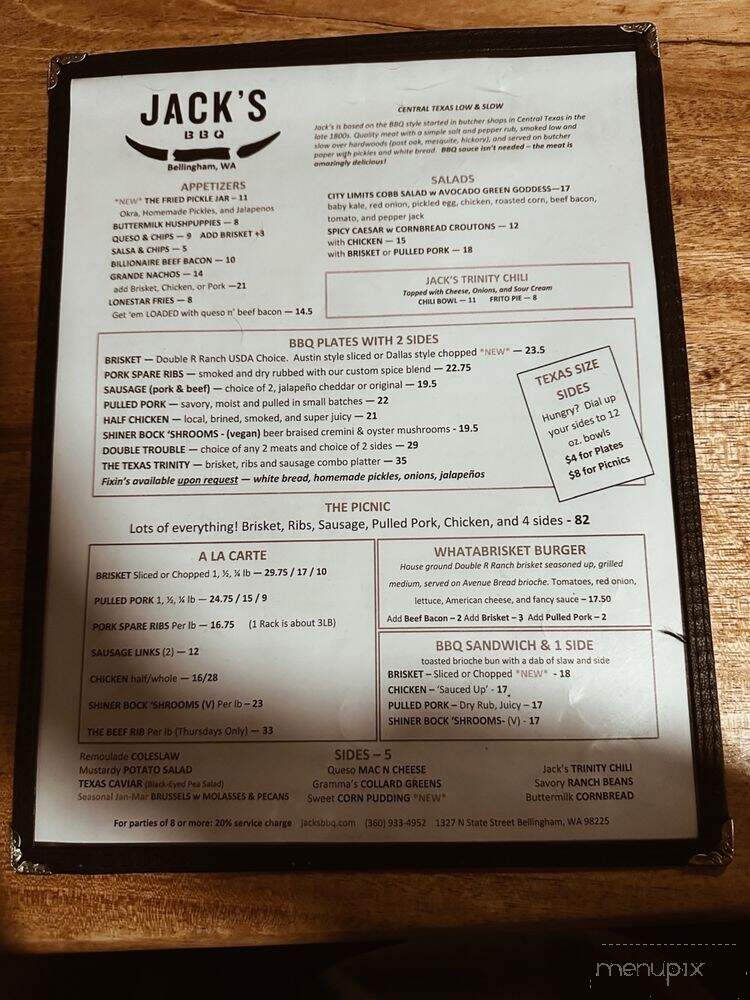 Jack's BBQ - Bellingham, WA menu_pic