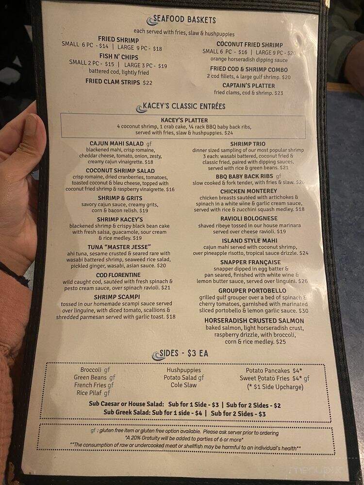 Kacey's Seafood & More - Sarasota, FL menu_pic