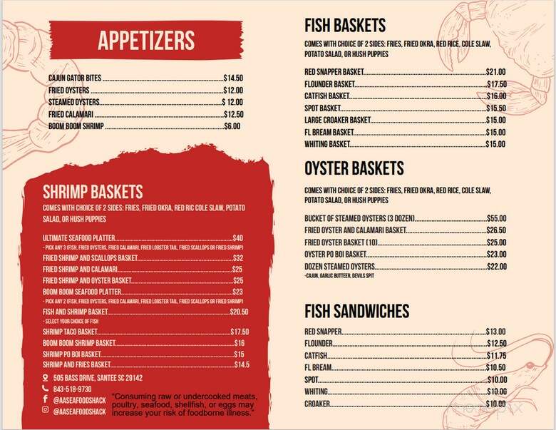 A&A Seafood - Saint George, SC menu_pic