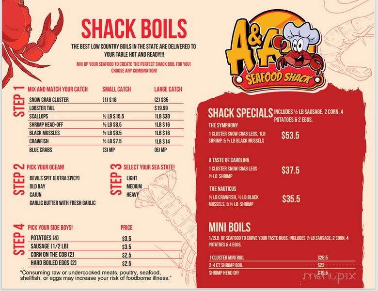 A&A Seafood - Saint George, SC menu_pic