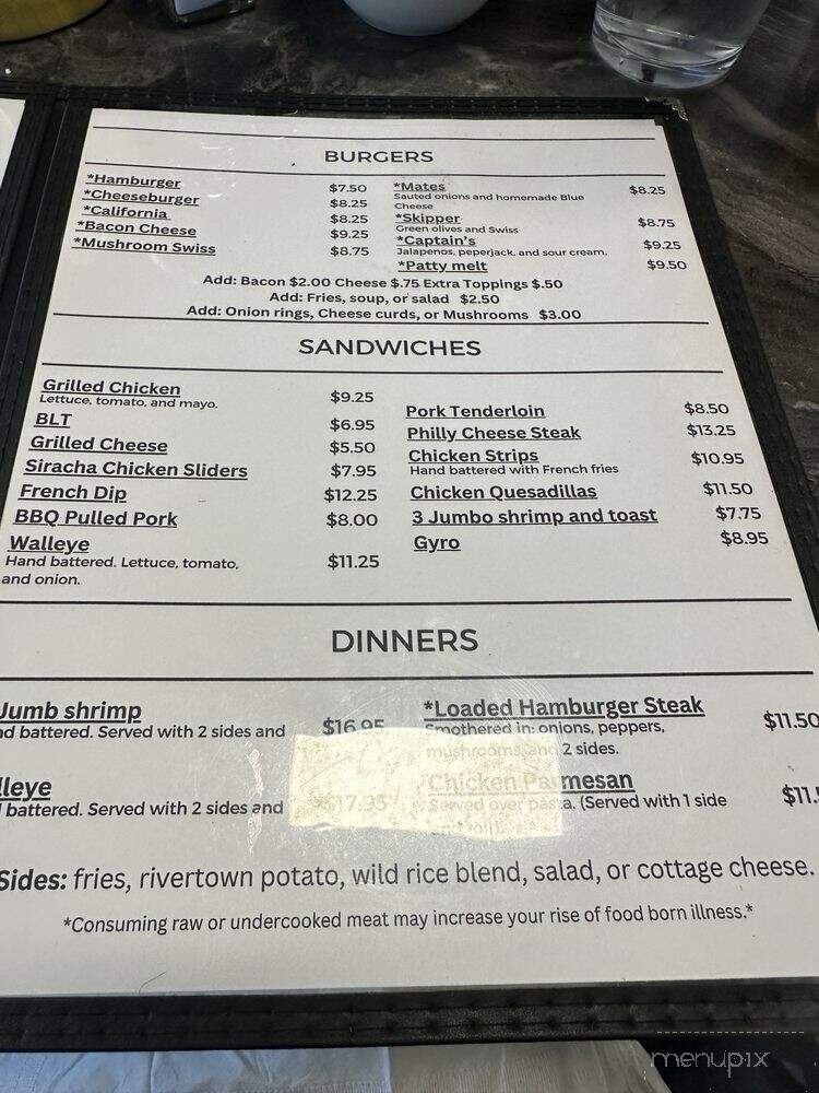 Captain's Legacy Bar and Grill - Pepin, WI menu_pic