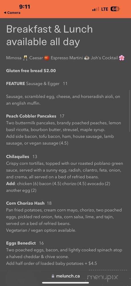 Modern Electric Lunch - Winnipeg, MB menu_pic