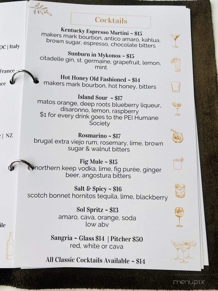 Salt & Sol - Charlottetown, PE menu_pic