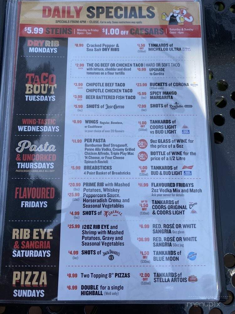 The Canadian Brewhouse - London, ON menu_pic