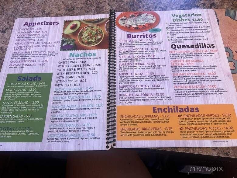Santa Fe Mexican Grille - McGaheysville, VA menu_pic