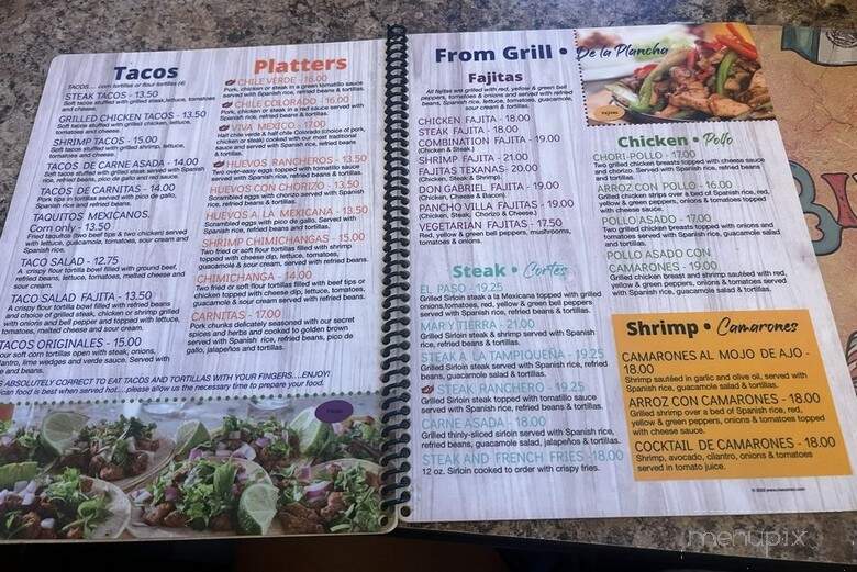 Santa Fe Mexican Grille - McGaheysville, VA menu_pic