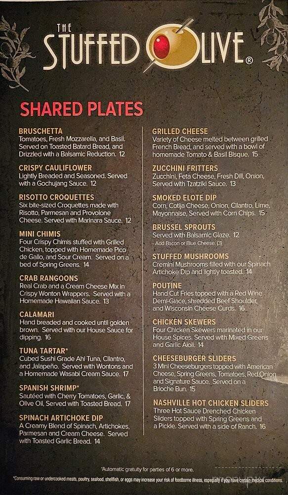 The Stuffed Olive - Des Moines, IA menu_pic
