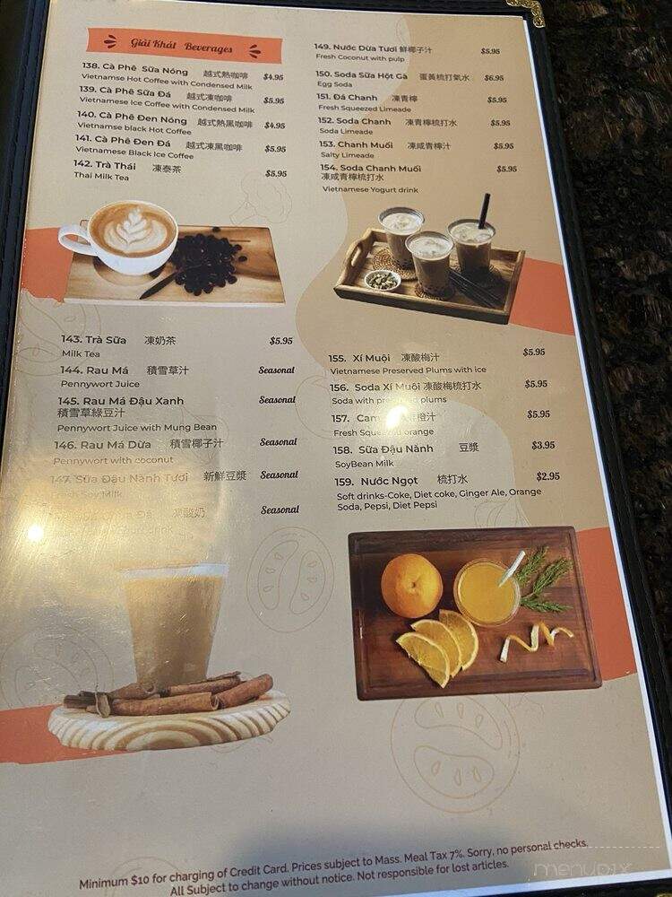 Phuong Nam Restaurant - Boston, MA menu_pic