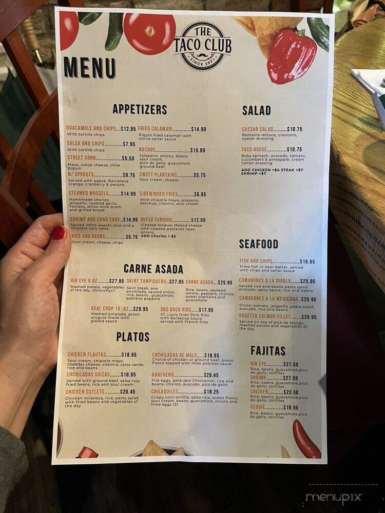 The Taco Club - Sleepy Hollow, NY menu_pic