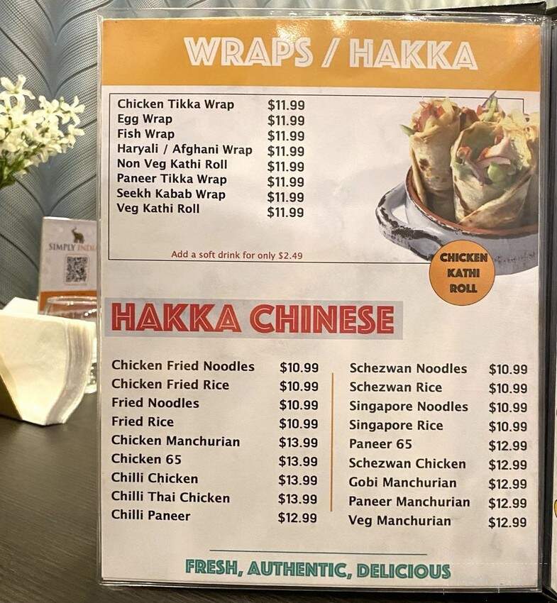 Simply Indian Sweets & Restaurant - Brampton, ON menu_pic