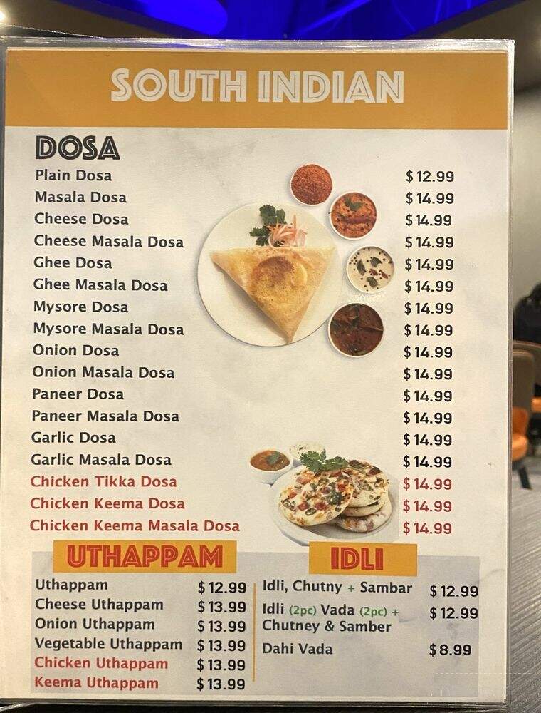 Simply Indian Sweets & Restaurant - Brampton, ON menu_pic