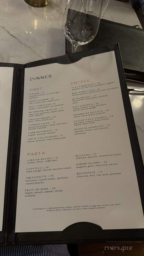 Via Sophia by the Sea - Kennebunk, ME menu_pic